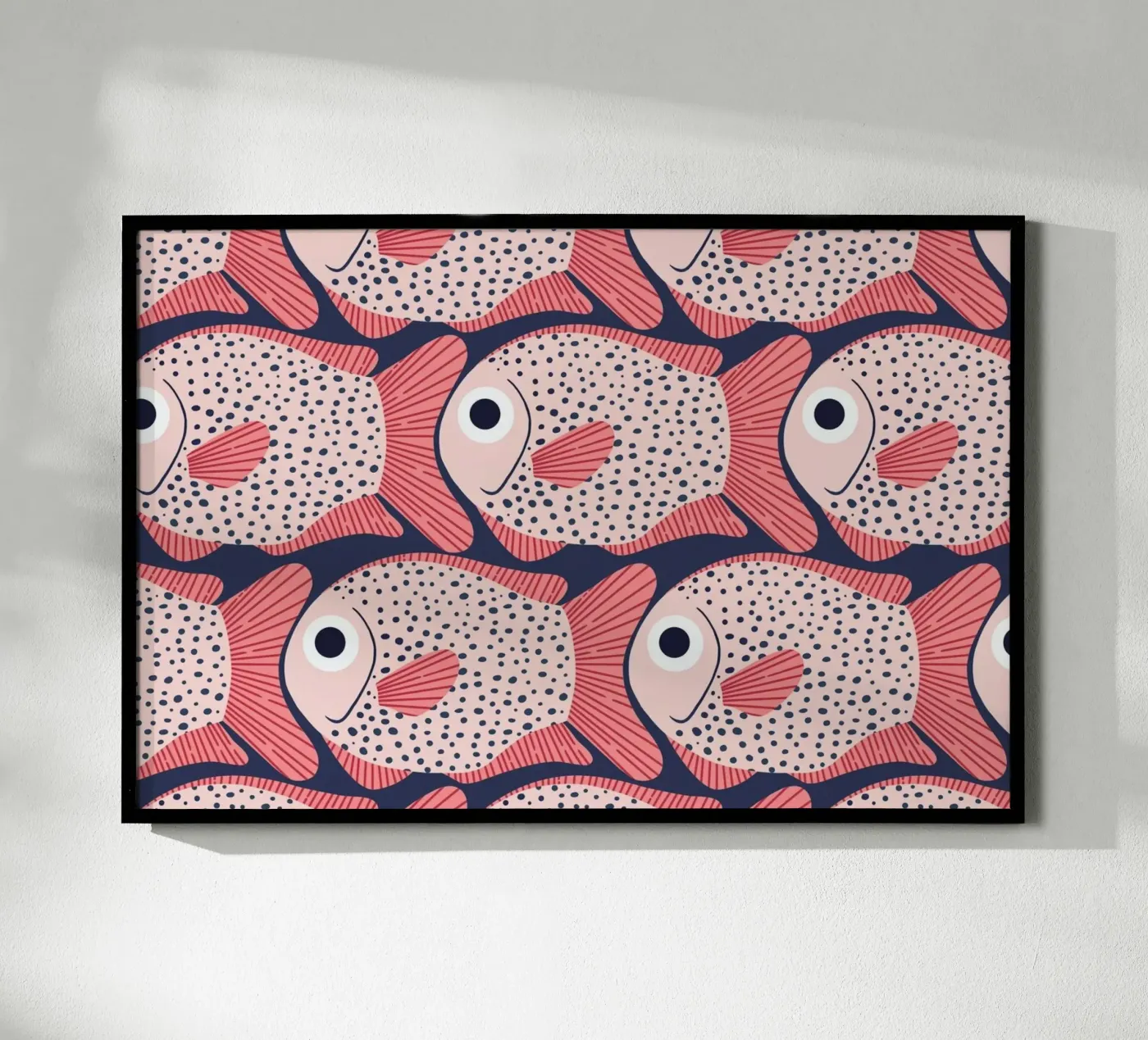 Pink Fish Pattern poster da Laura Graves