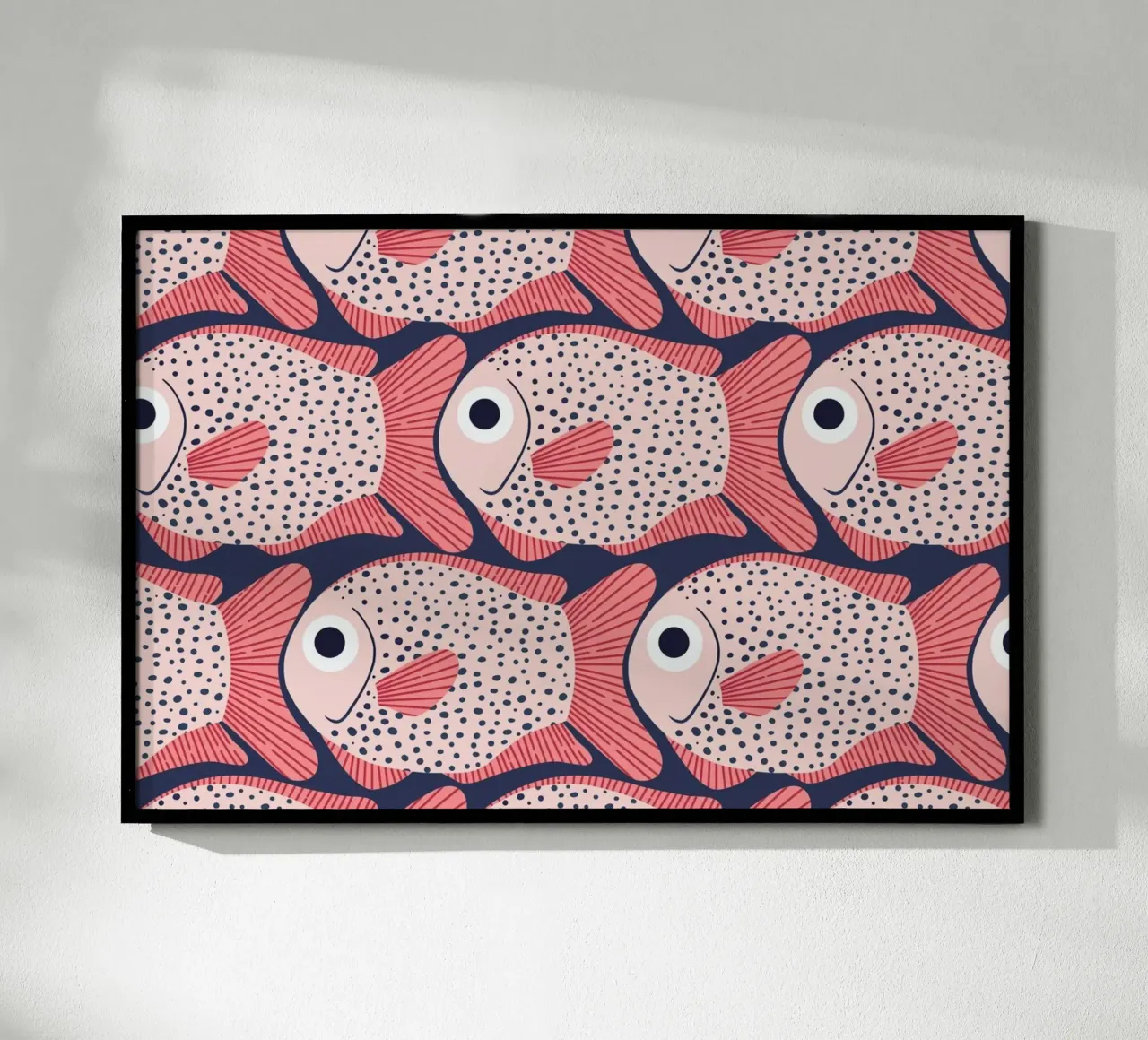 Pink Fish Pattern poster da Laura Graves
