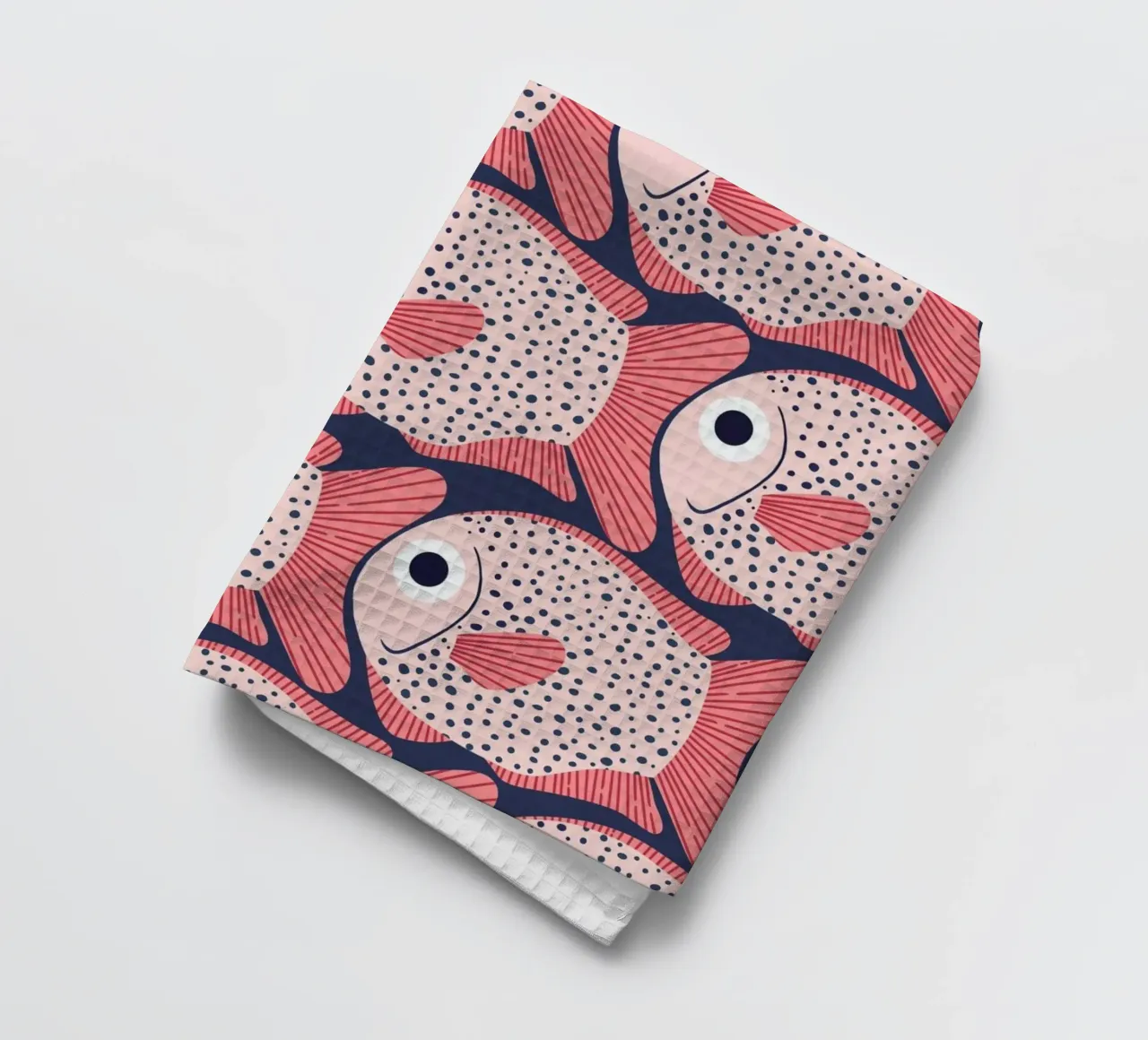 Pink Fish Pattern canovaccio da cucina da Laura Graves