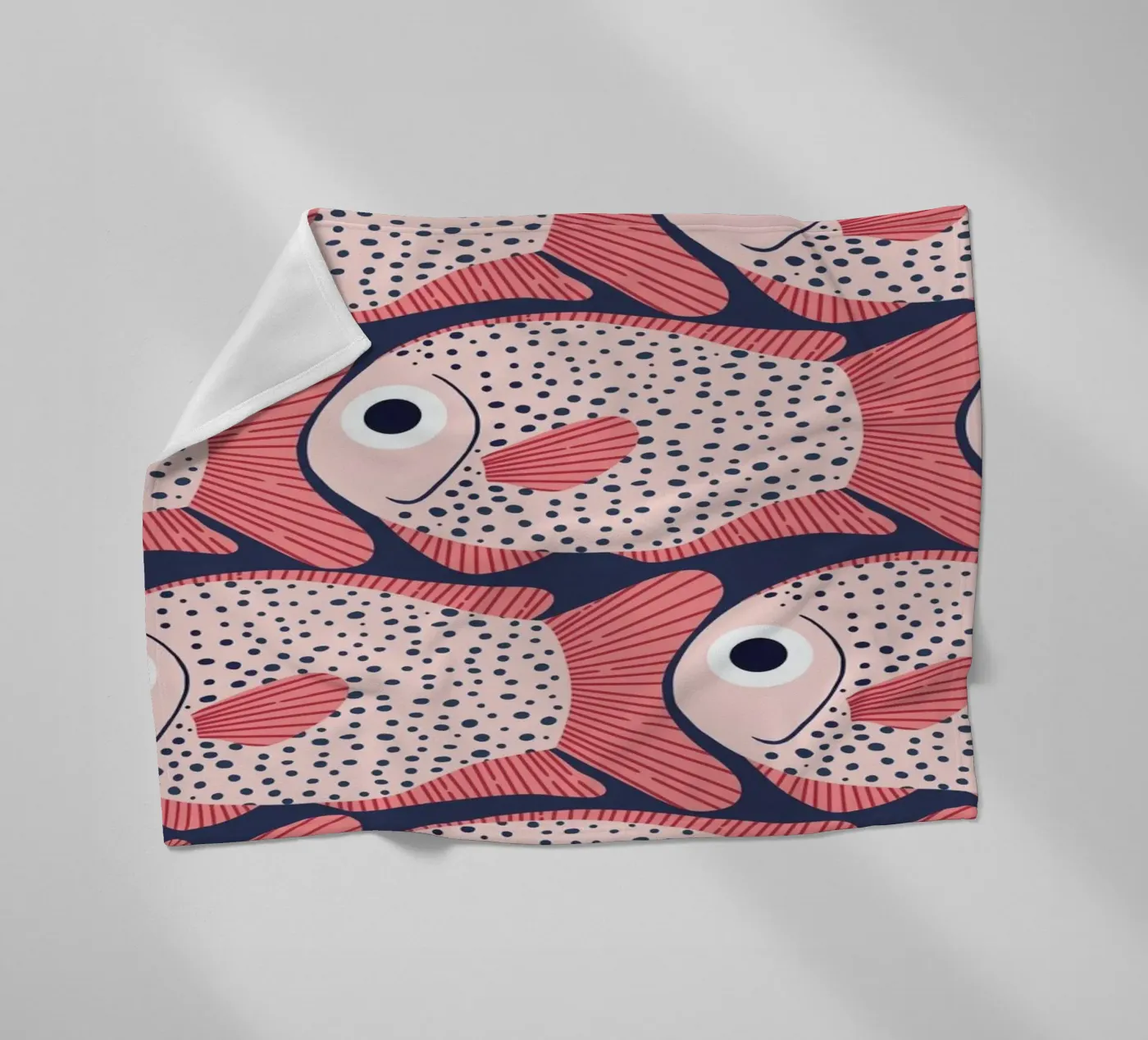 Pink Fish Pattern Fleecedecke von Laura Graves