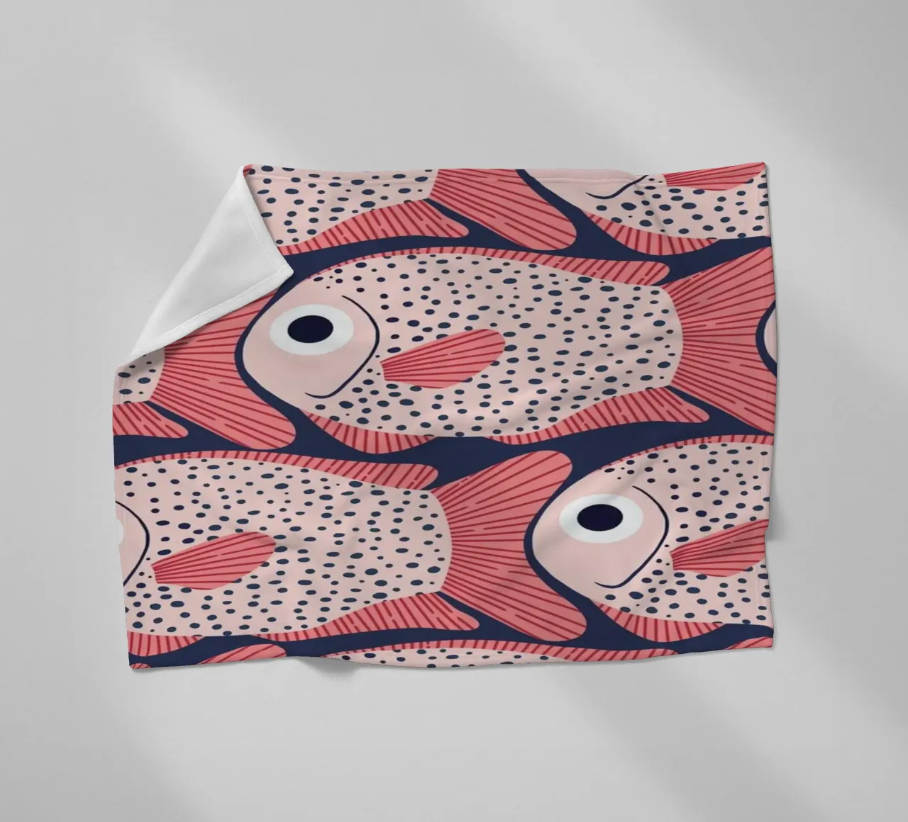 Pink Fish Pattern fleecedeken van Laura Graves