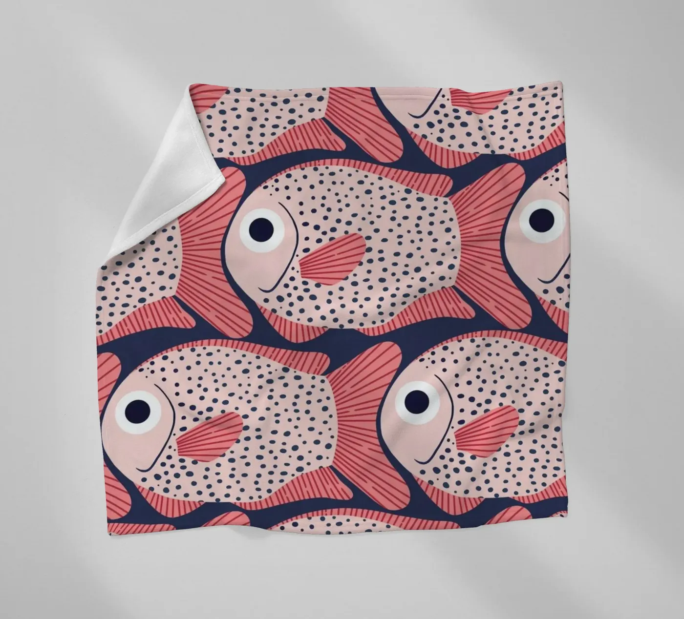 Pink Fish Pattern Fleecedecke von Laura Graves