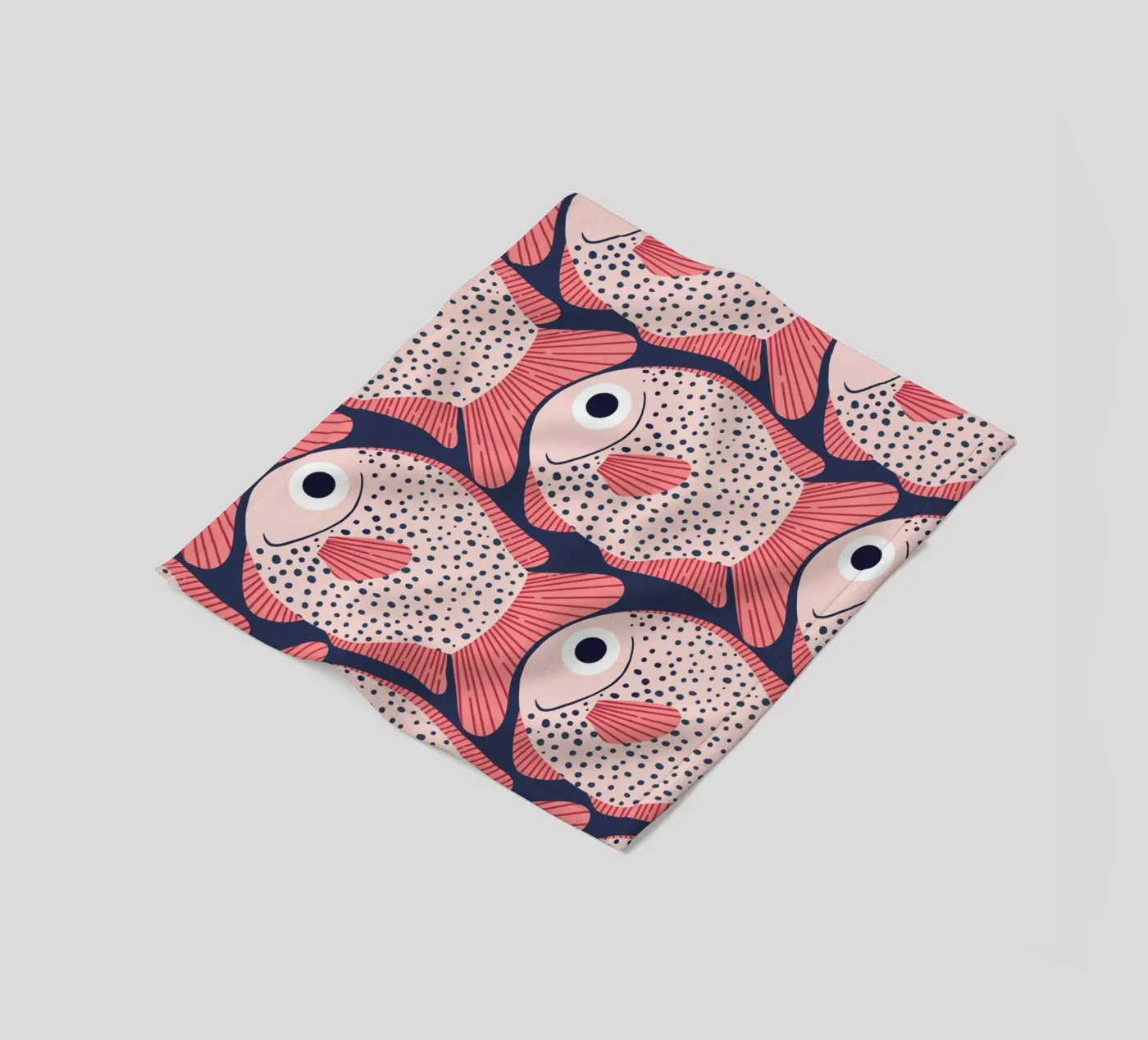 Pink Fish Pattern Fleecedecke von Laura Graves