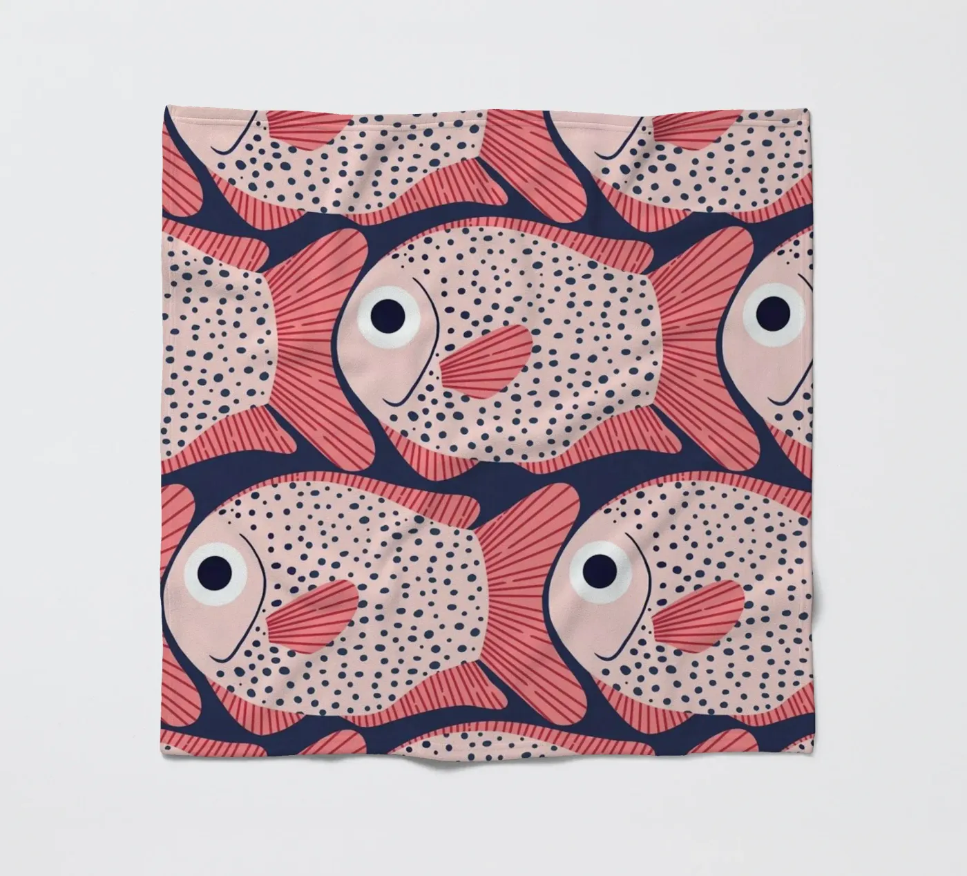 Pink Fish Pattern Fleecedecke von Laura Graves