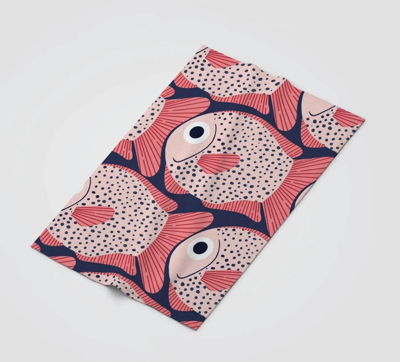Pink Fish Pattern Fleecedecke von Laura Graves