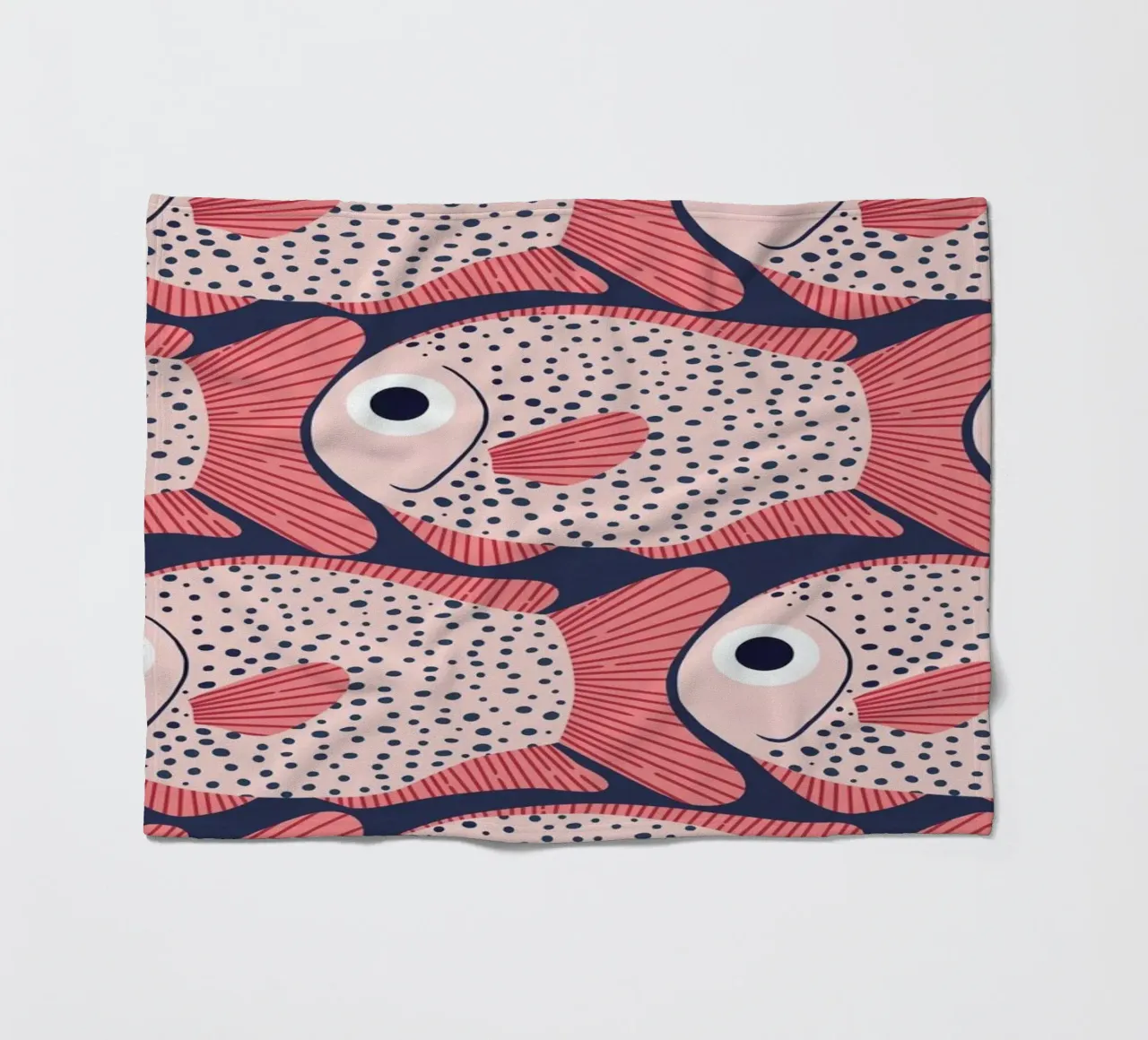 Pink Fish Pattern fleecedeken van Laura Graves