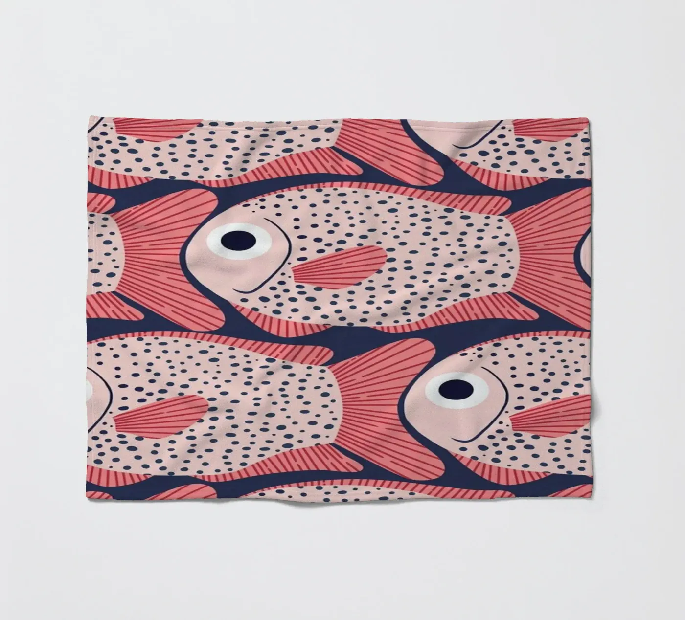 Pink Fish Pattern Fleecedecke von Laura Graves