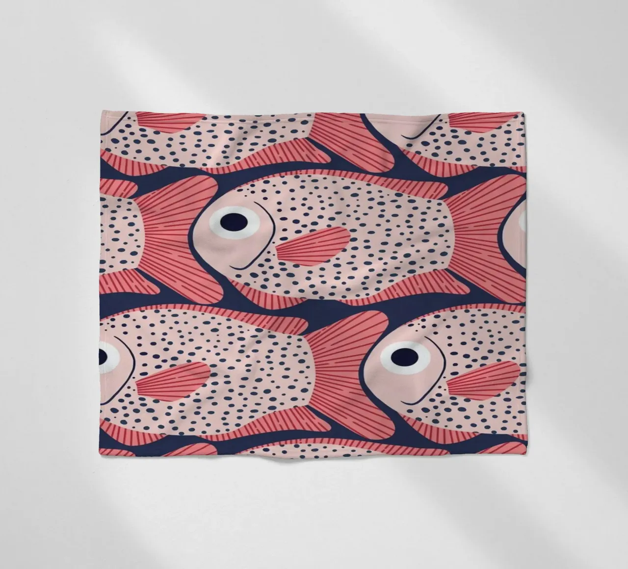 Pink Fish Pattern fleecedeken van Laura Graves