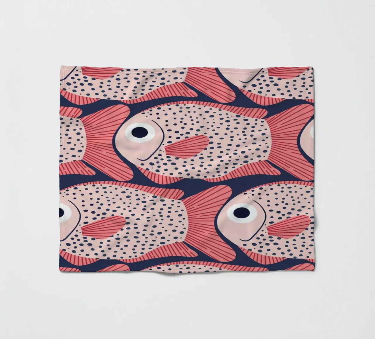 Pink Fish Pattern fleecedeken van Laura Graves