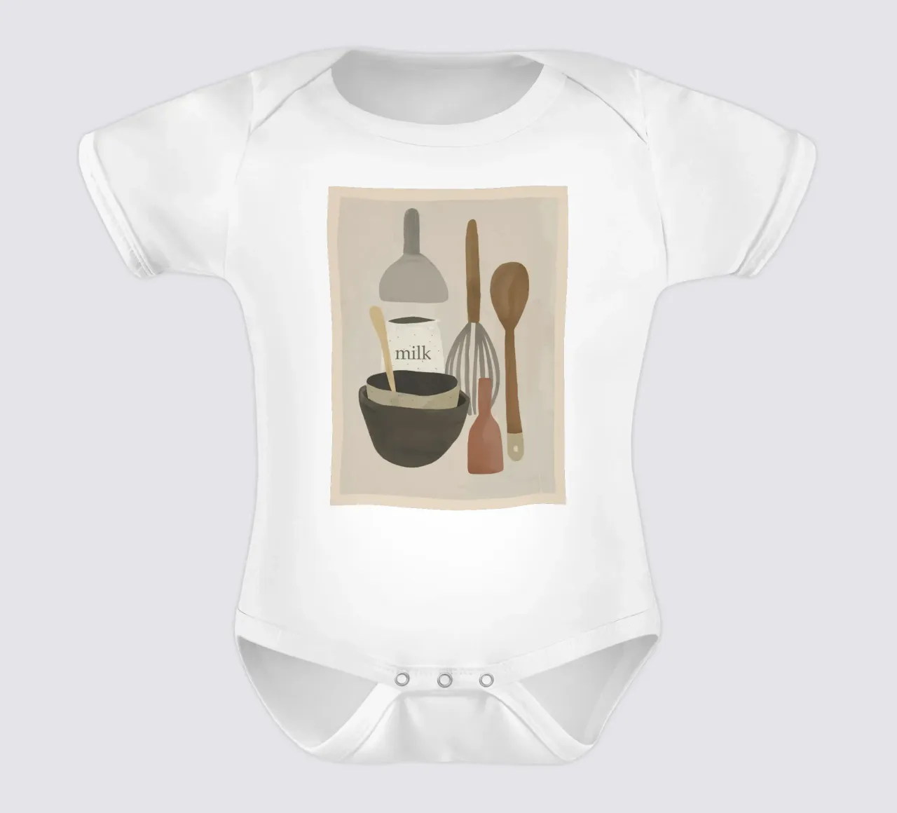 Natura morta in cucina II body neonato maniche corte da ThingDesign