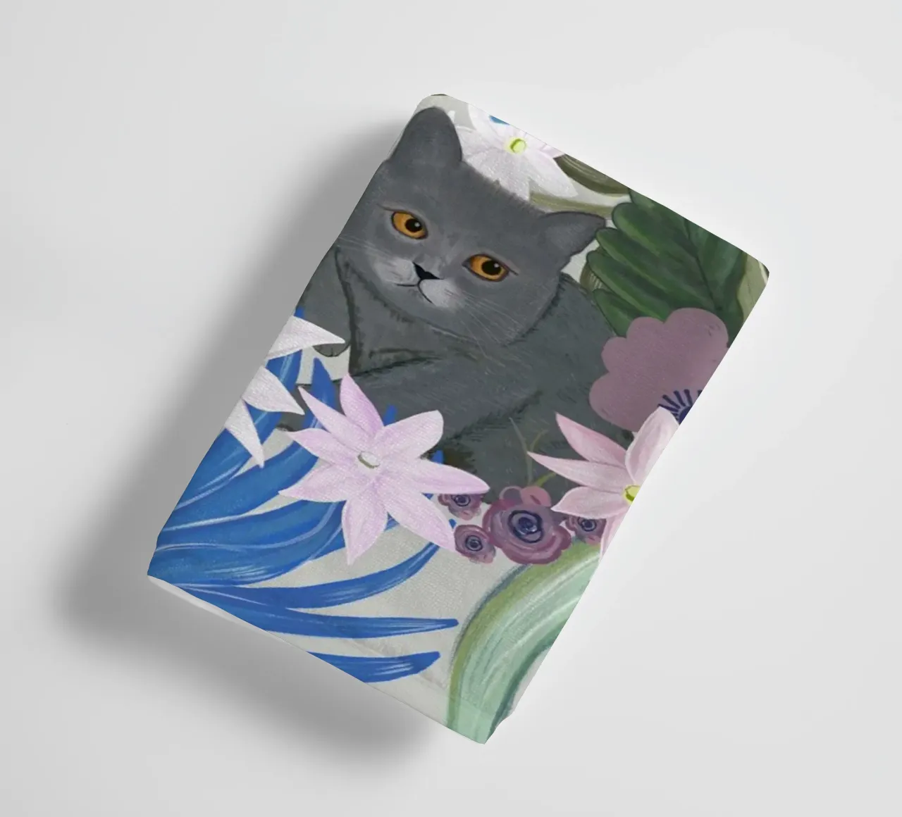 Gatto disegnato a mano con fragola e tropicale asciugamano da bagno da gulsengunel