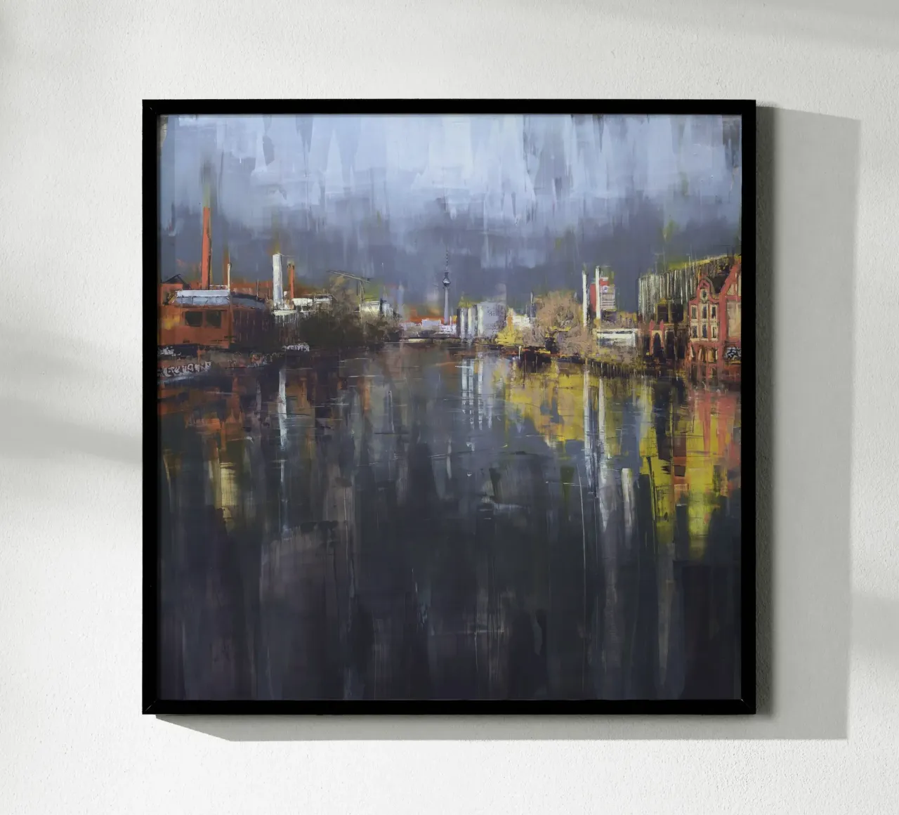 BERLINO_25_01: Pittura, Skyline in una mattina d'autunno carta hahnemühle da Eduard Warkentin Art
