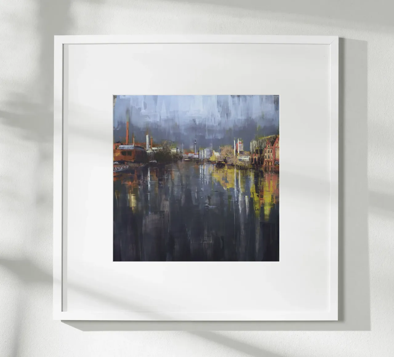 BERLINO_25_01: Pittura, Skyline in una mattina d'autunno carta hahnemühle da Eduard Warkentin Art