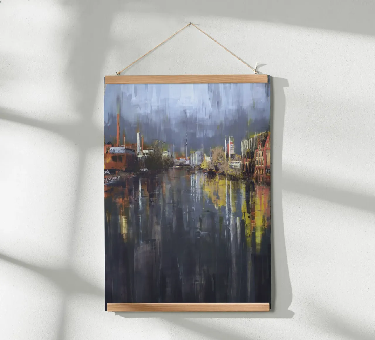 BERLINO_25_01: Pittura, Skyline in una mattina d'autunno carta hahnemühle da Eduard Warkentin Art