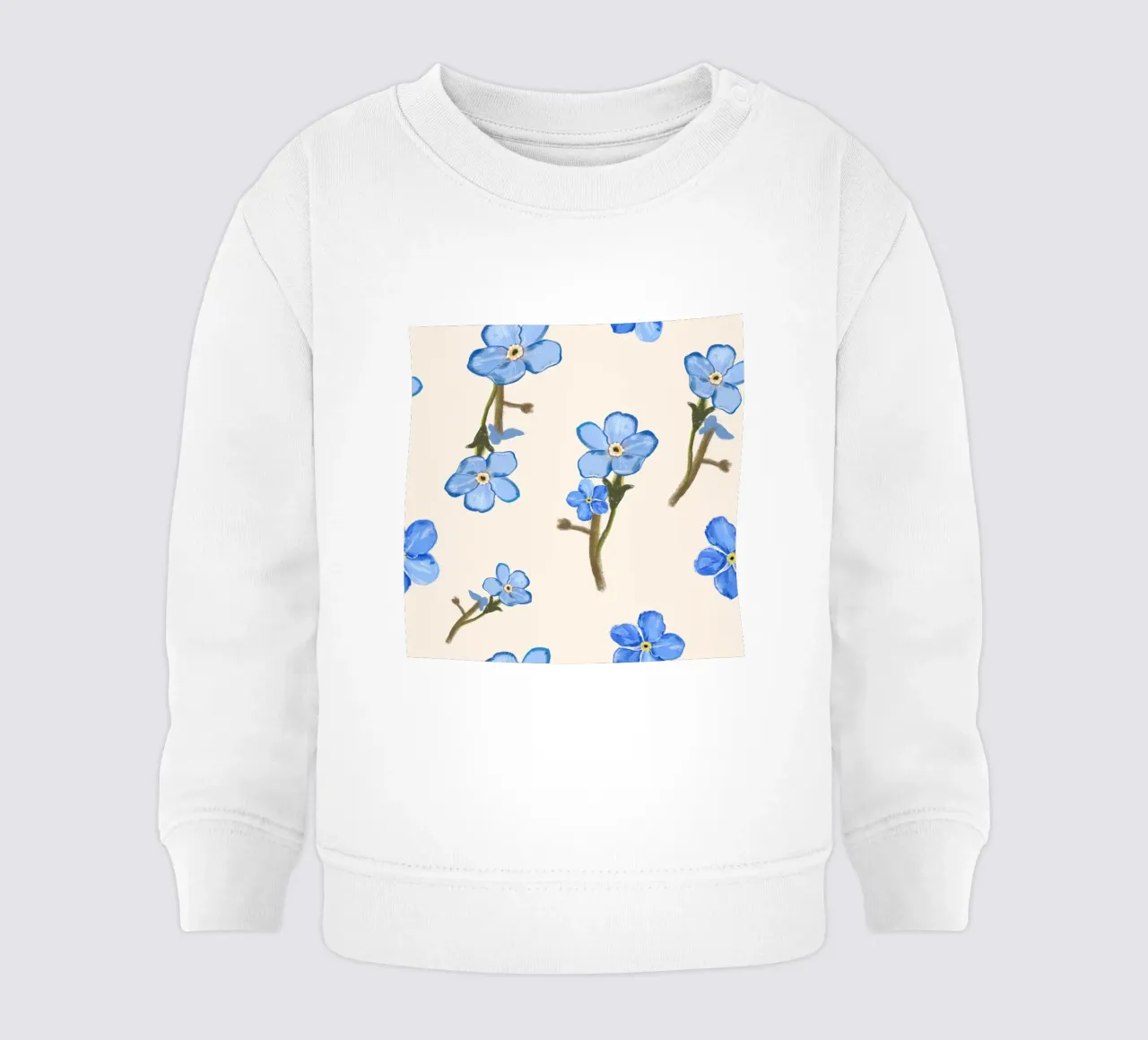 Fiori blu isolati felpa neonato da gulsengunel