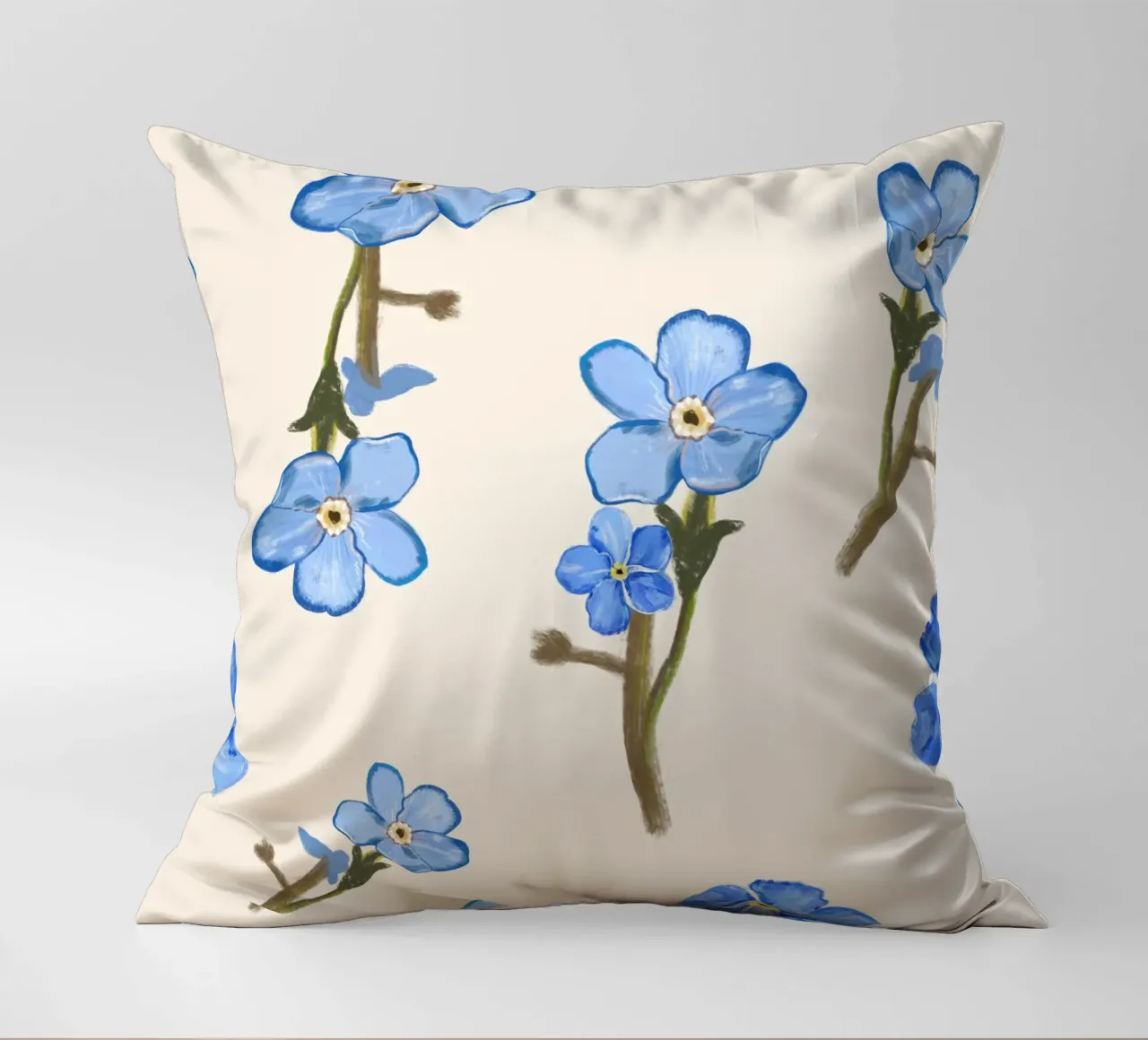 Fiori blu isolati cuscino da gulsengunel