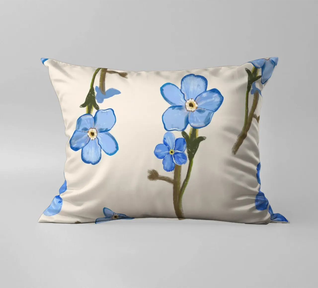 Fiori blu isolati cuscino da gulsengunel