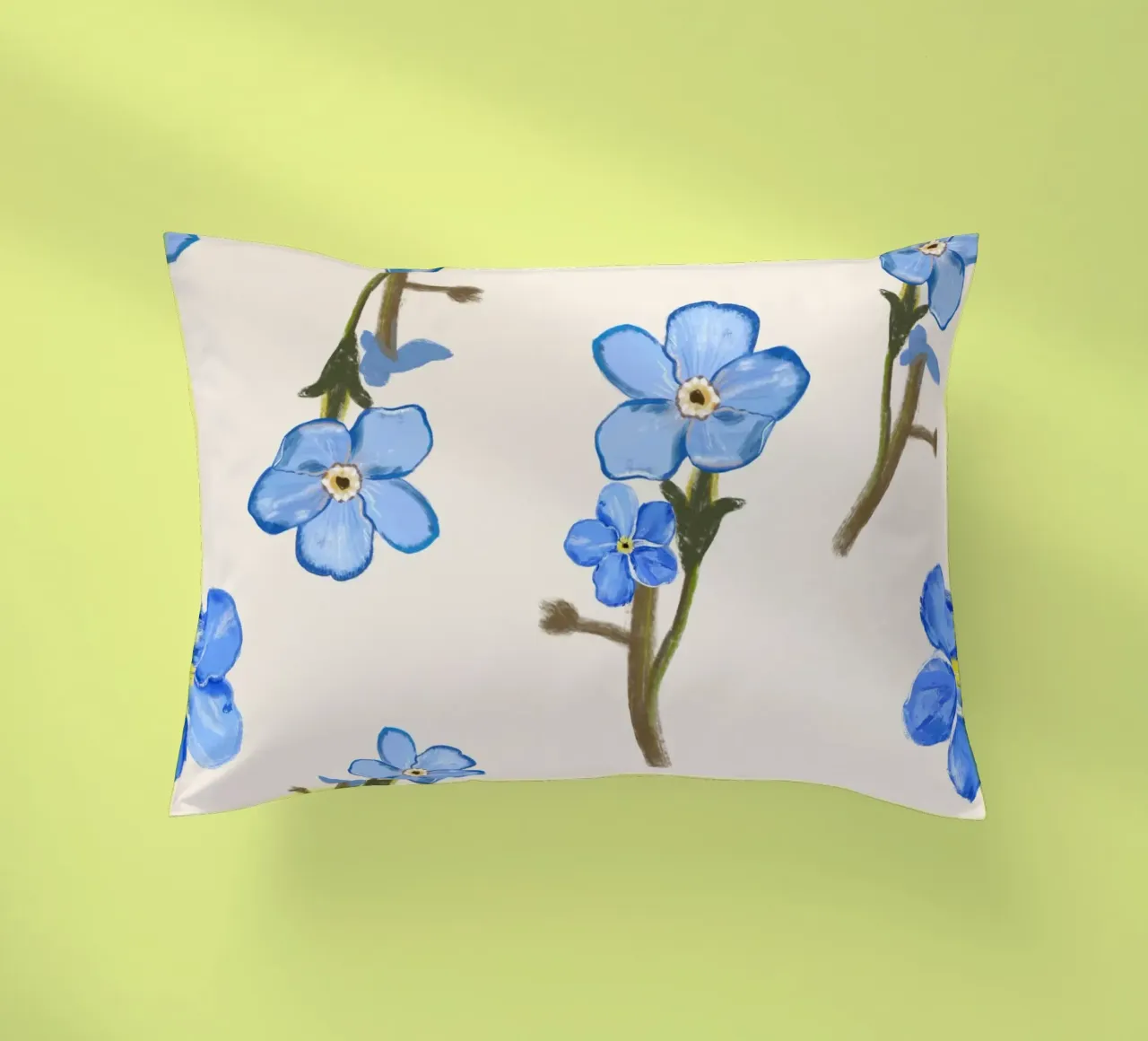 Fiori blu isolati cuscino da gulsengunel