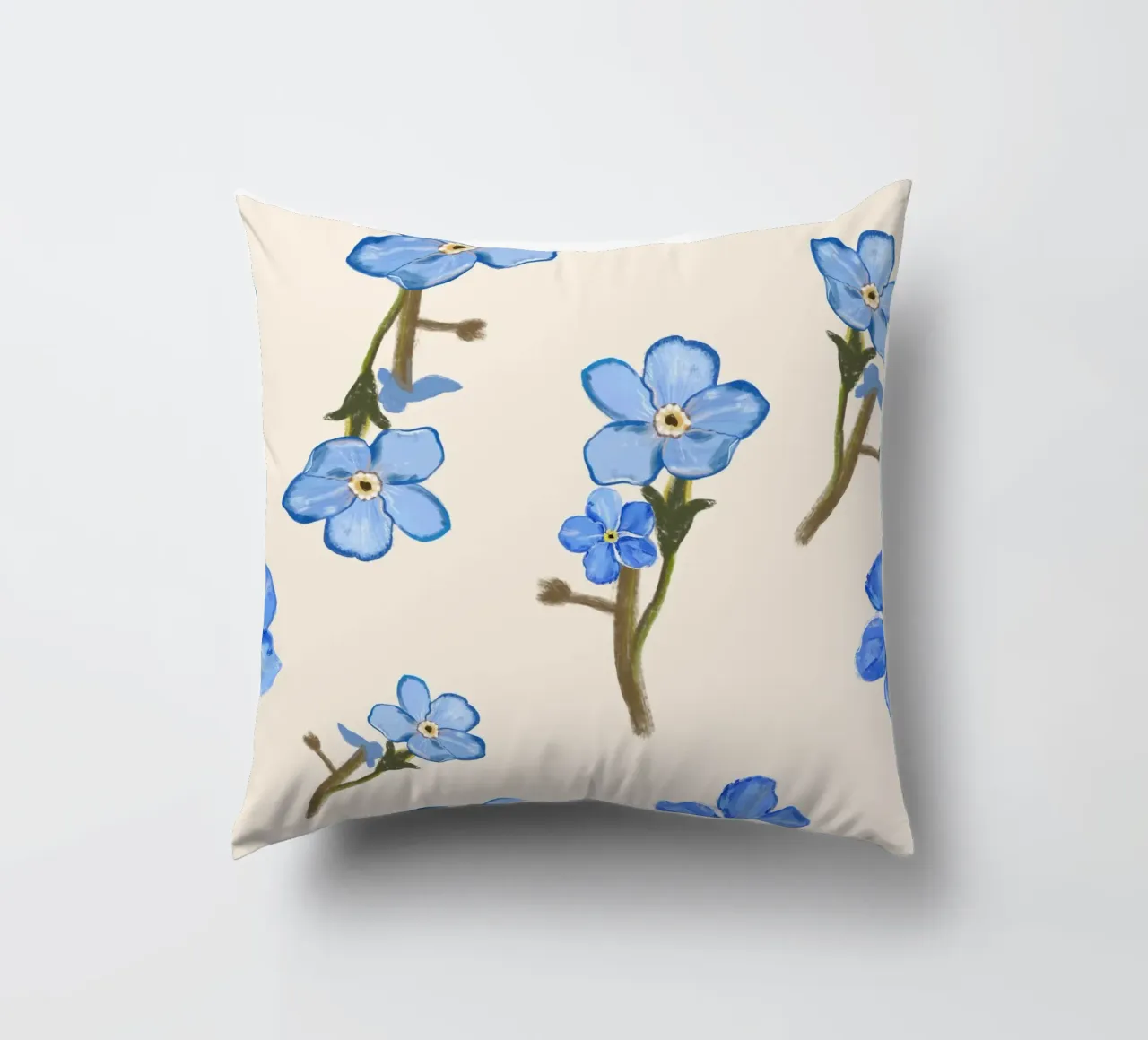 Fiori blu isolati cuscino da gulsengunel