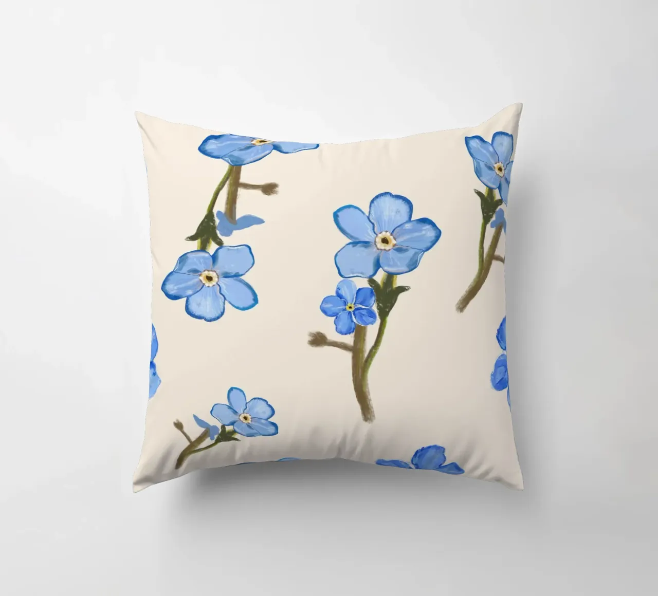 Fiori blu isolati cuscino da gulsengunel