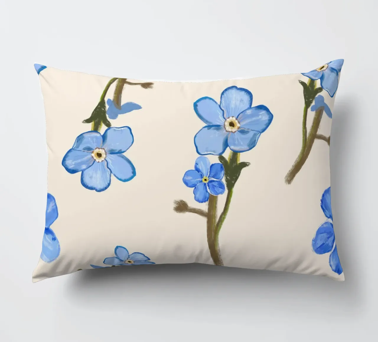 Fiori blu isolati cuscino da gulsengunel