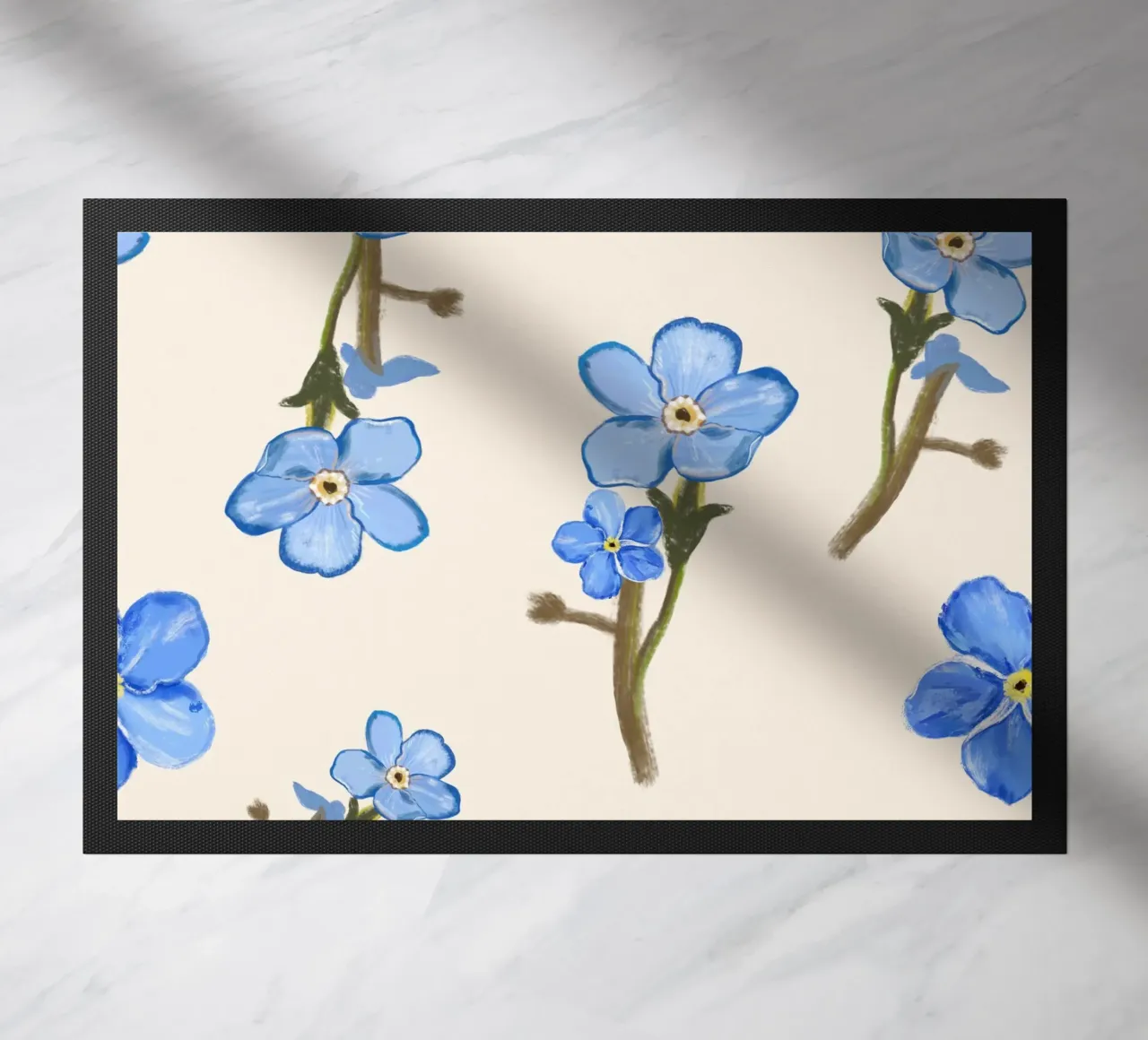 Fiori blu isolati zerbino da gulsengunel
