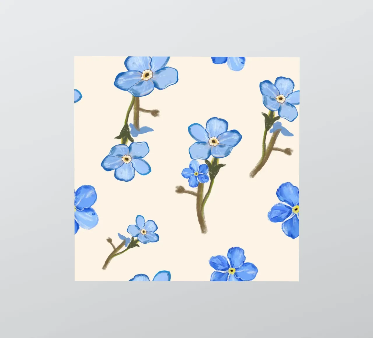 Fleurs bleues isolées autocollant de gulsengunel