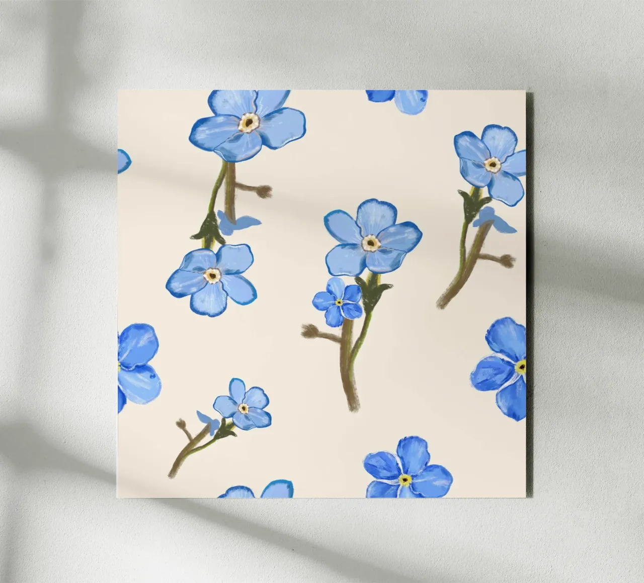 Isolated blue flowers alu-dibond by gulsengunel