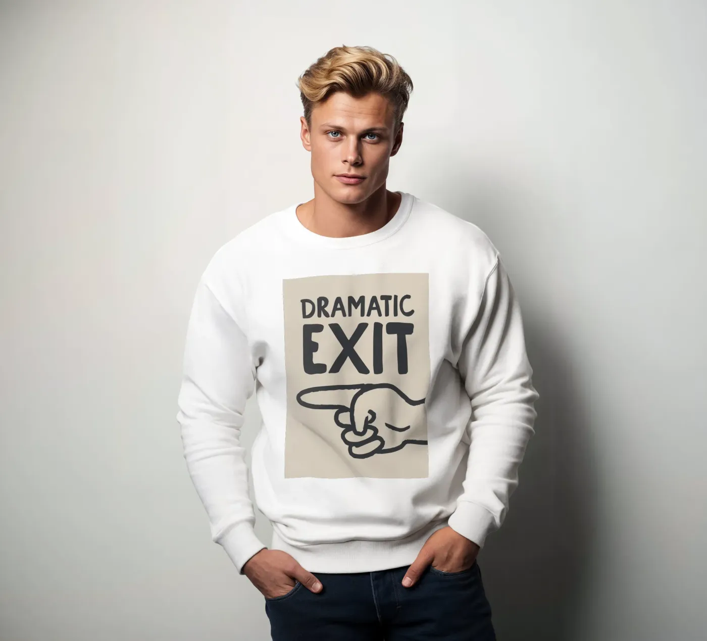 Dramatic Exit (Left) sweatshirt van Attaboy Dsgn