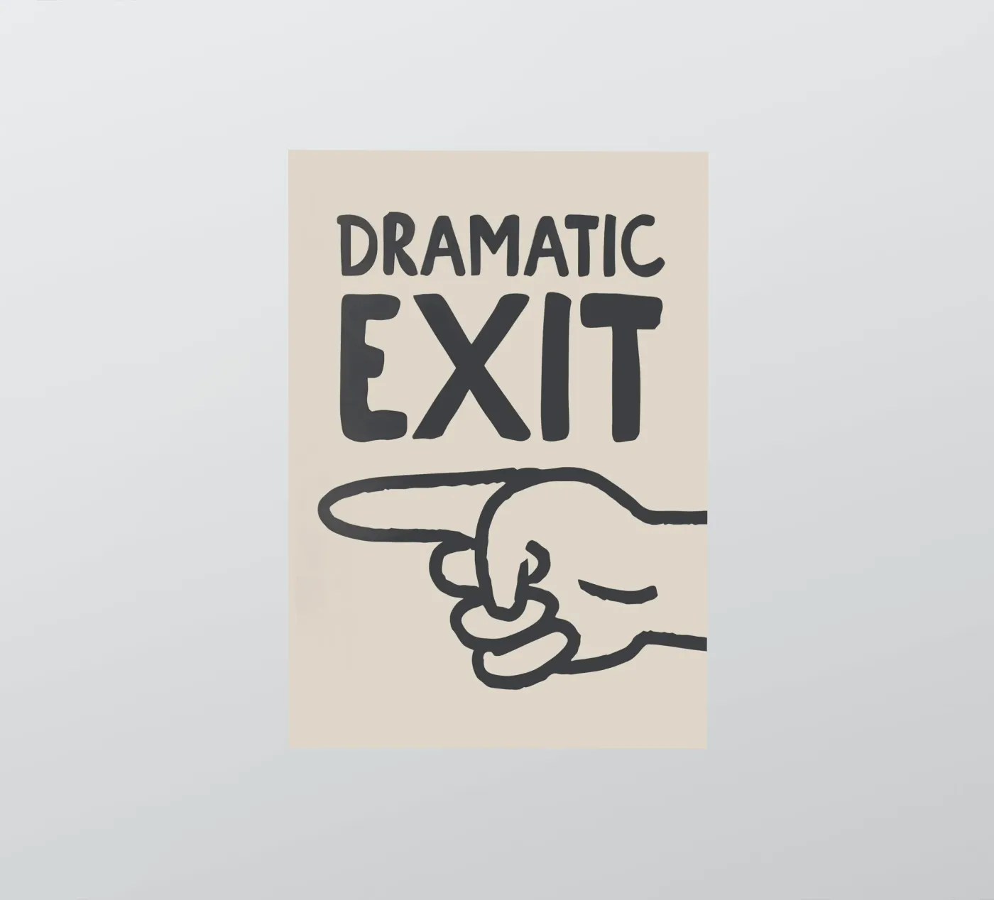 Dramatic Exit (Left) sticker van Attaboy Dsgn