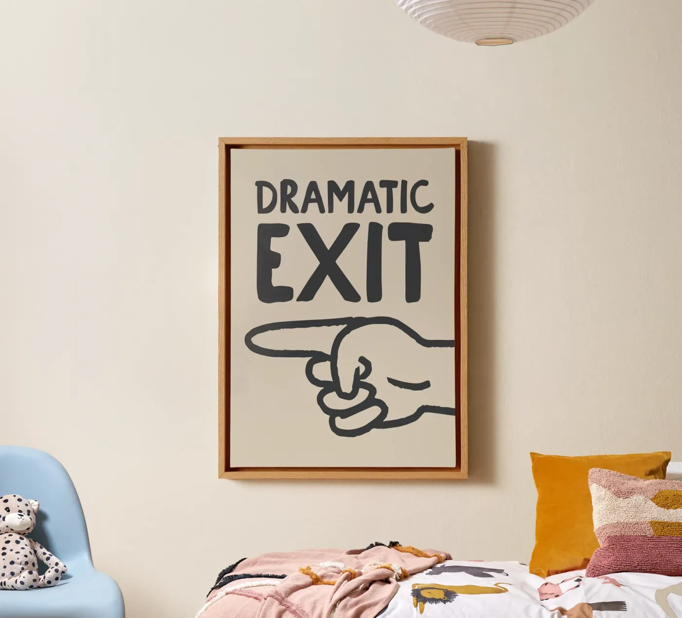 Dramatic Exit (Left) Leinwand von Attaboy Dsgn