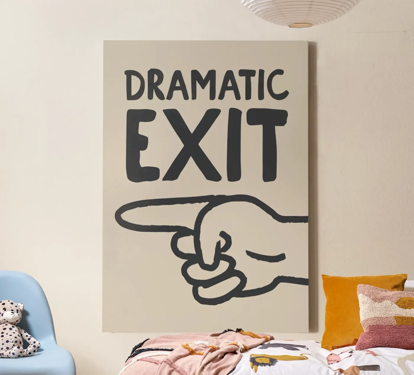 Dramatic Exit (Left) Leinwand von Attaboy Dsgn