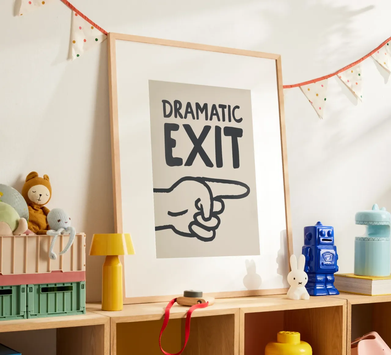 Dramatic Exit Sign (Right) poster by Attaboy Dsgn