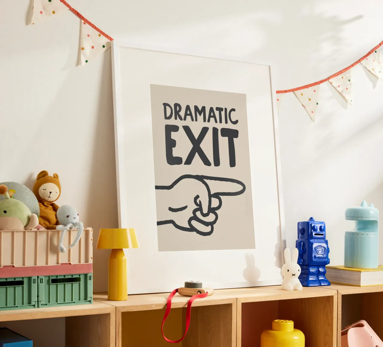 Dramatic Exit Sign (Right) poster by Attaboy Dsgn