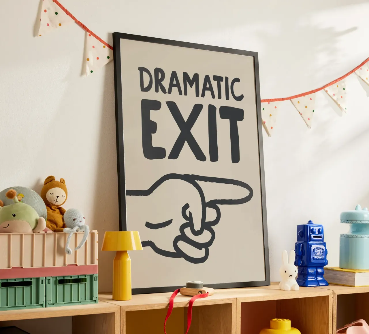 Dramatic Exit Sign (Right) poster by Attaboy Dsgn