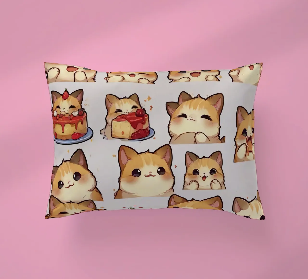Gatto e pane alle fragole cuscino da brockcon Shop