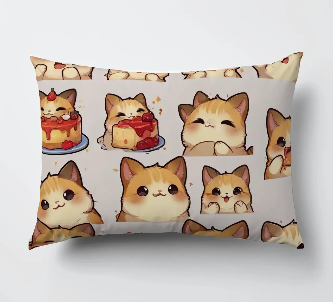 Gatto e pane alle fragole cuscino da brockcon Shop