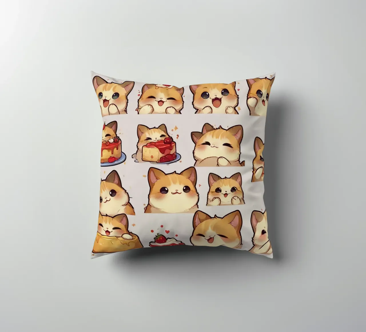 Gatto e pane alle fragole cuscino da brockcon Shop