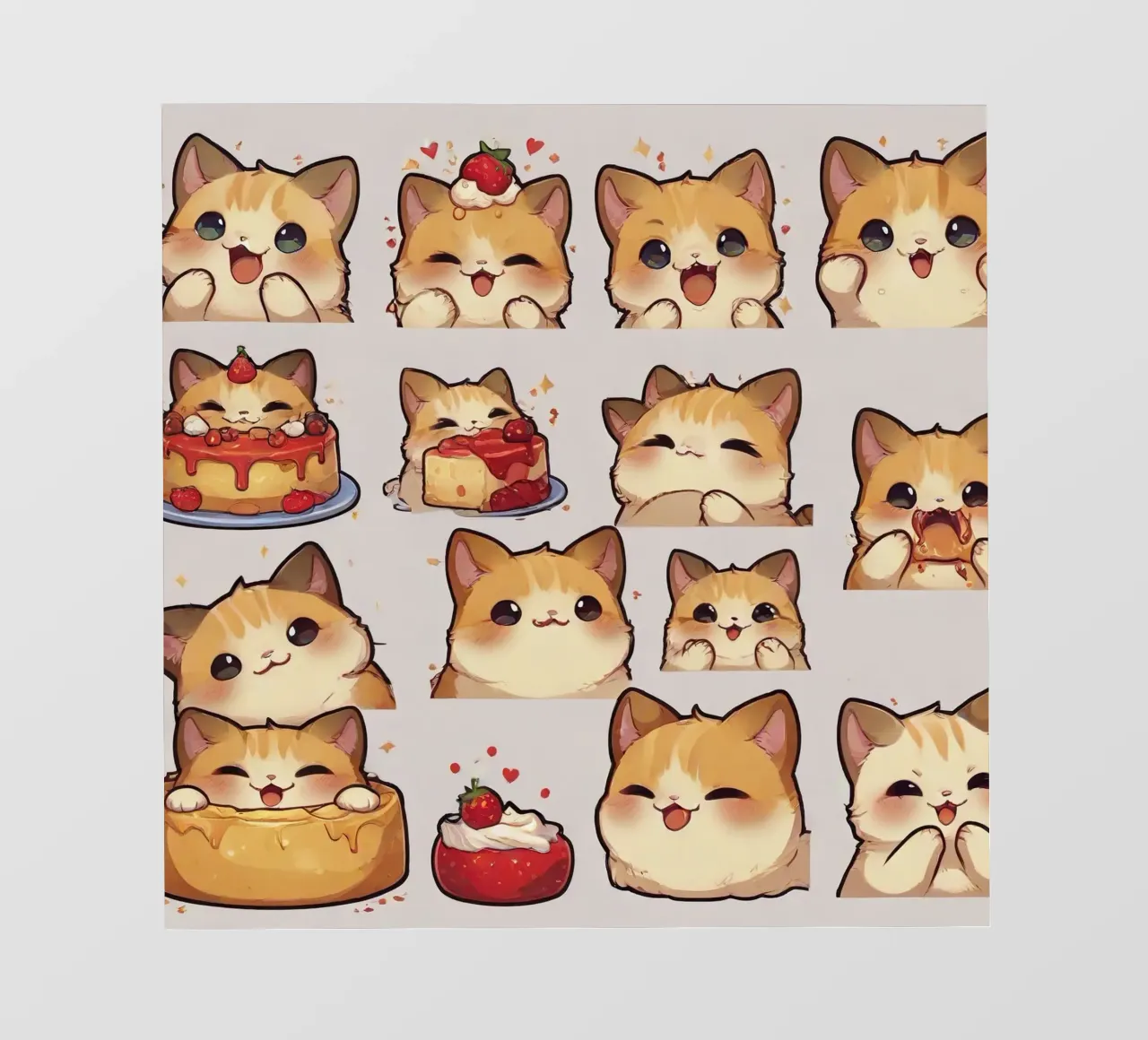Gatto e pane alle fragole telo in pvc da brockcon Shop