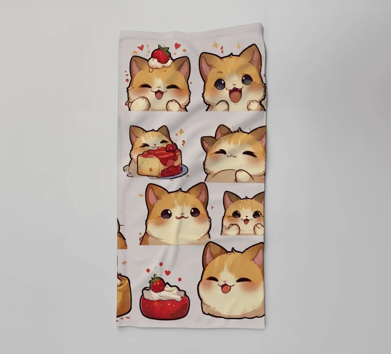 Gatto e pane alle fragole asciugamano da bagno da brockcon Shop