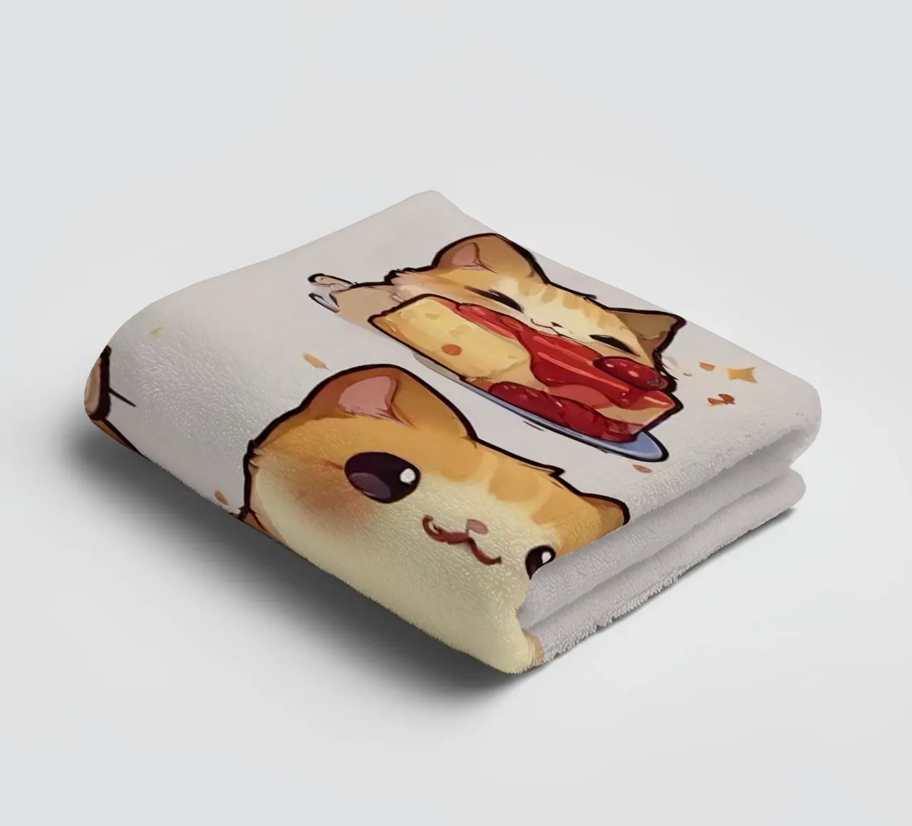 Gatto e pane alle fragole asciugamano da bagno da brockcon Shop