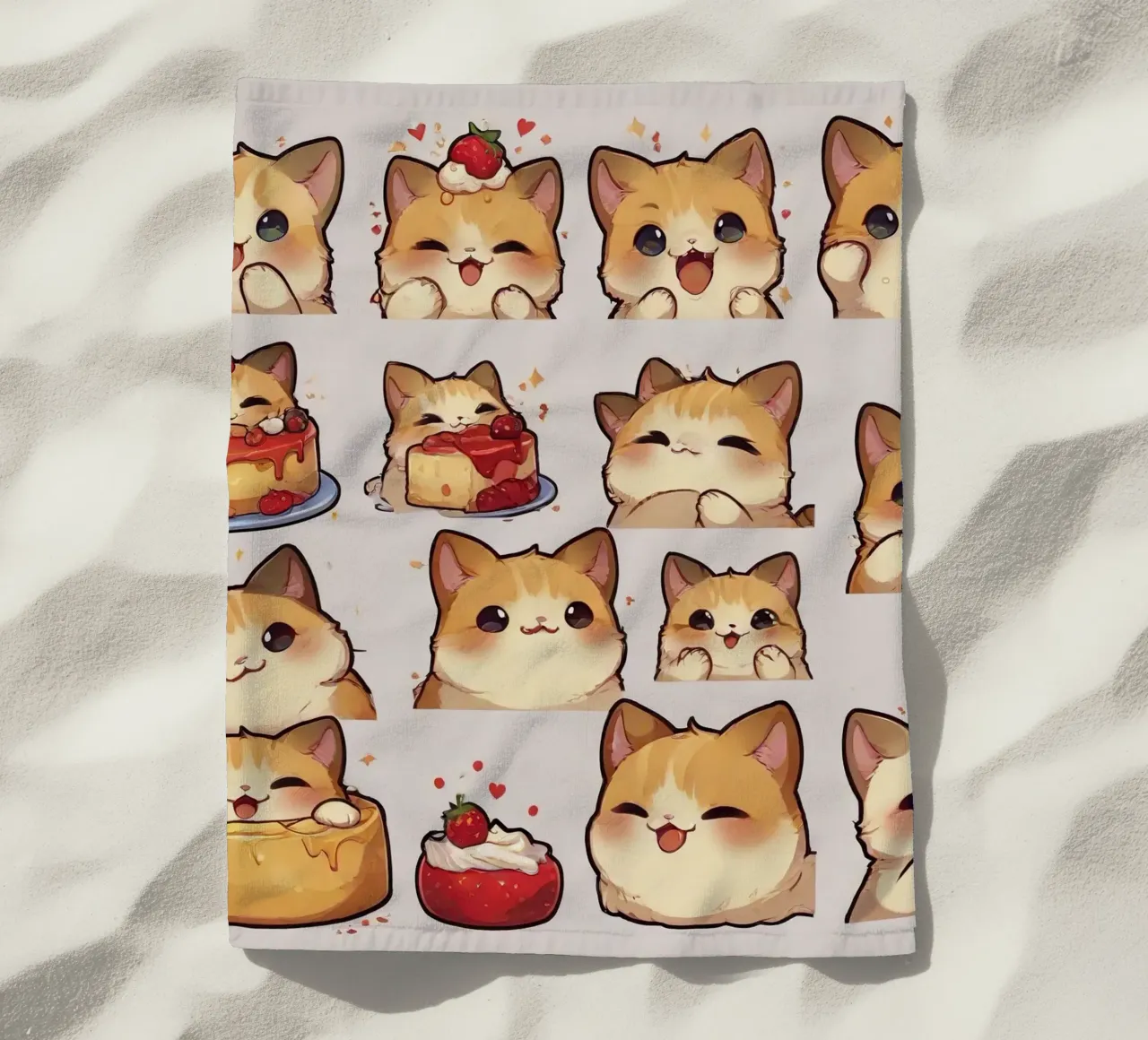 Gatto e pane alle fragole telo mare da brockcon Shop