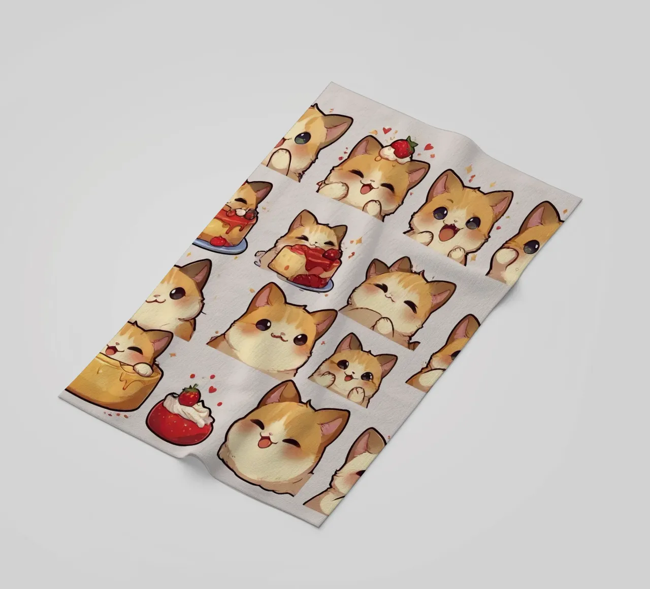 Gatto e pane alle fragole telo mare da brockcon Shop