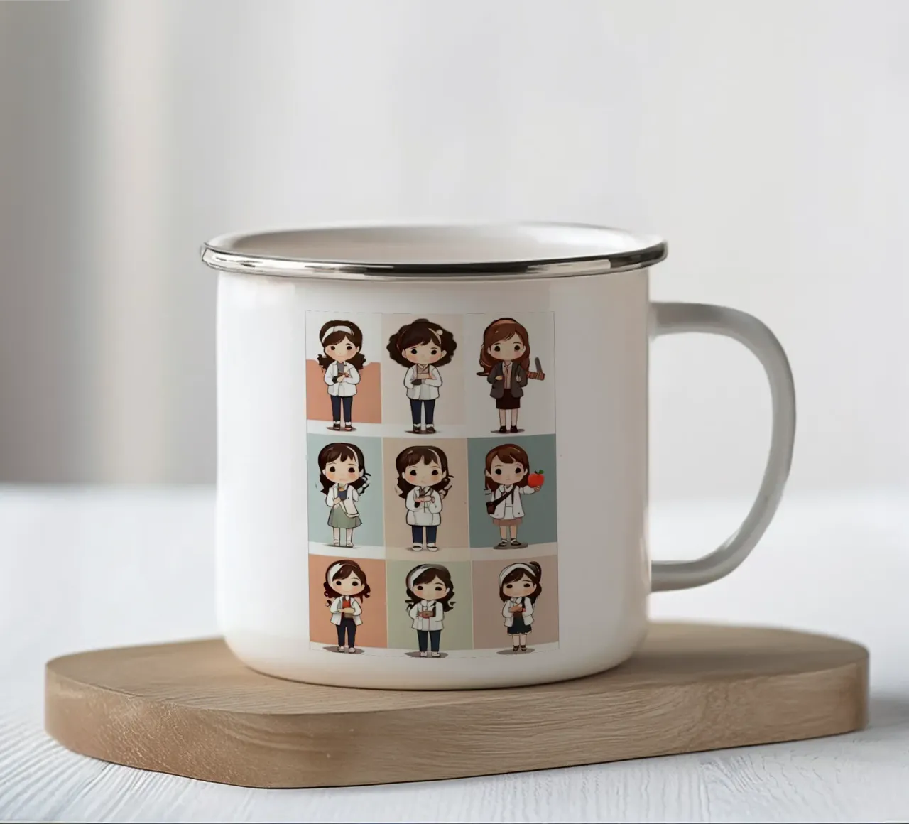 donna in carriera tazza in smalto da brockcon Shop