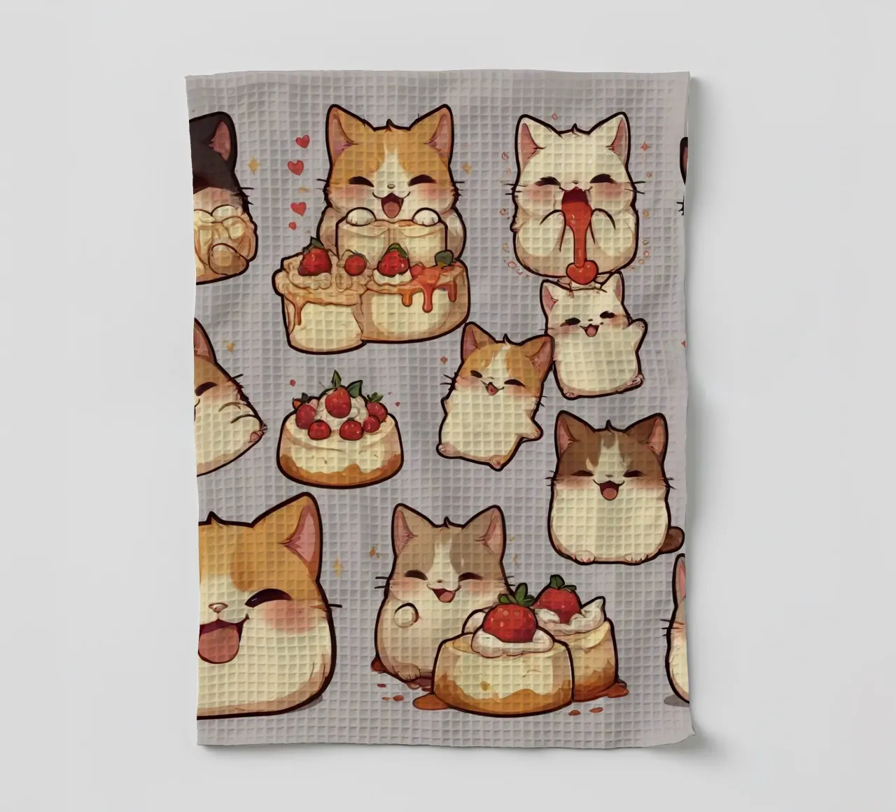 Gatto e pane alle fragole Carino canovaccio da cucina da brockcon Shop
