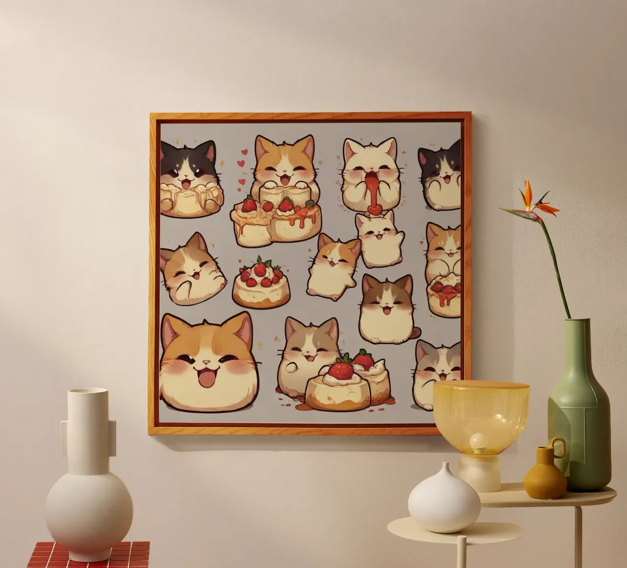 Gato y pan de fresa Lindo metacrilato de brockcon Shop