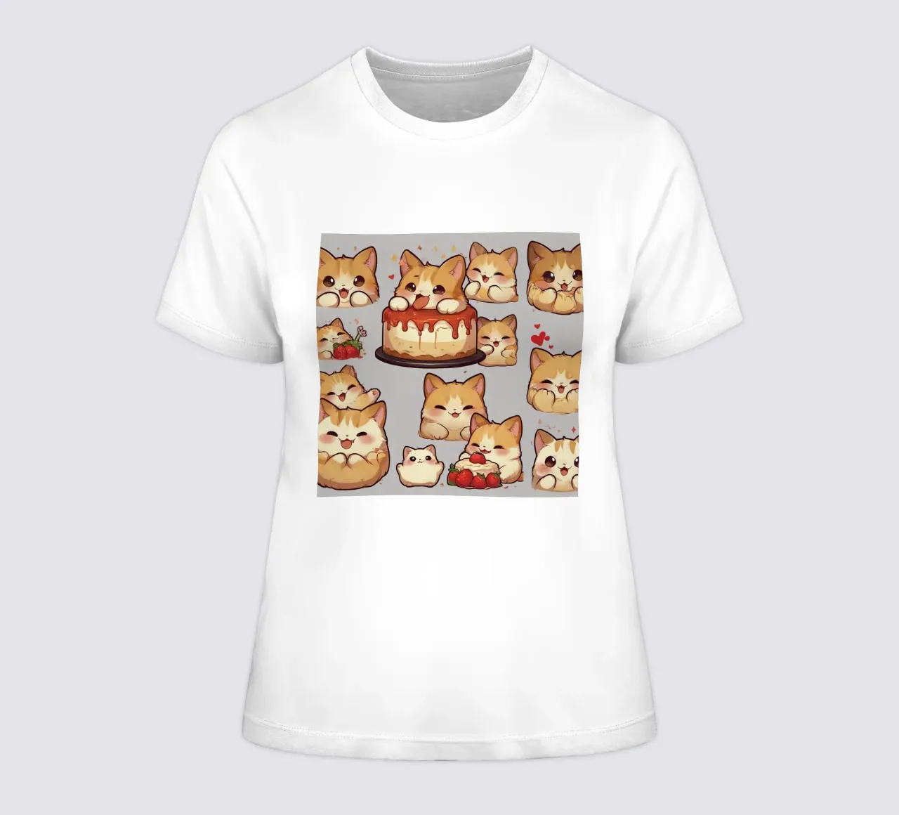 Pain aux chats et aux fraises t-shirt ajusté pour femmes de brockcon Shop