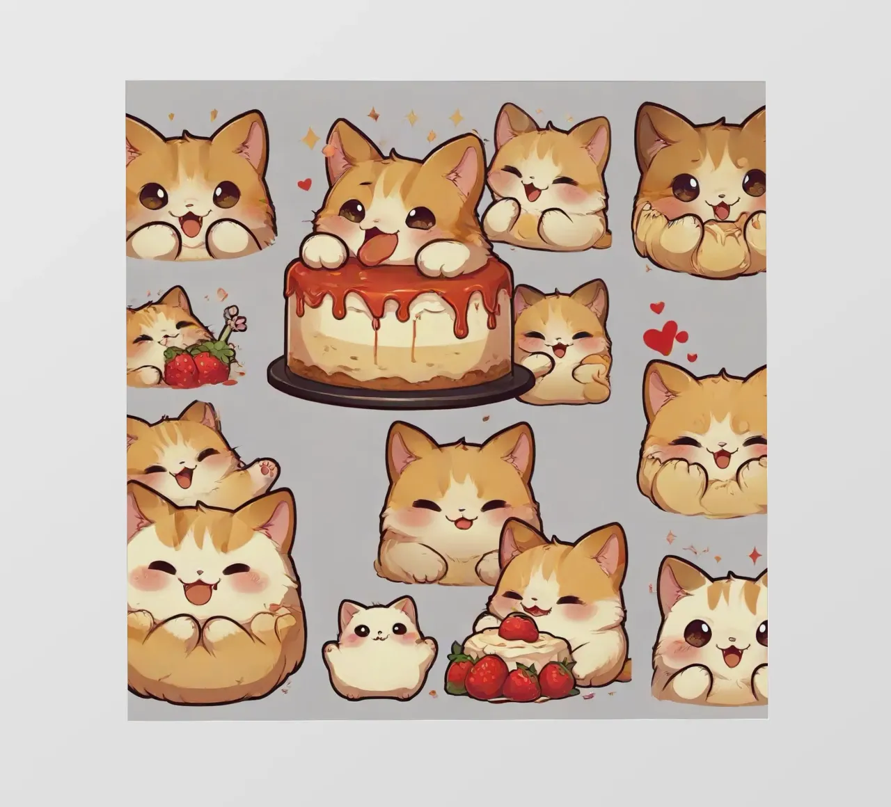 Pane ai gatti e alle fragole telo in pvc da brockcon Shop