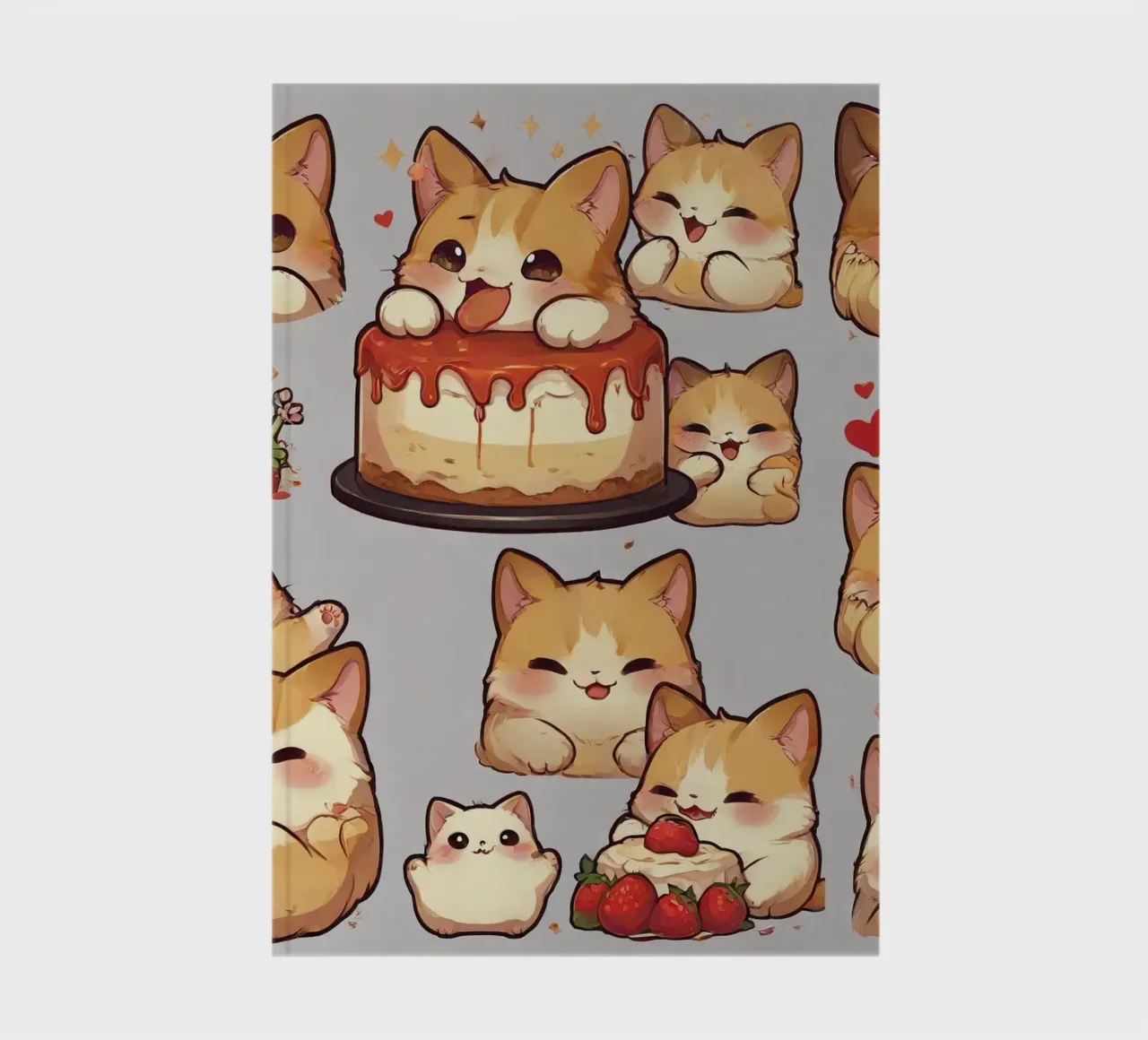 Cat and Strawberry Bread notebook by brockcon Shop
