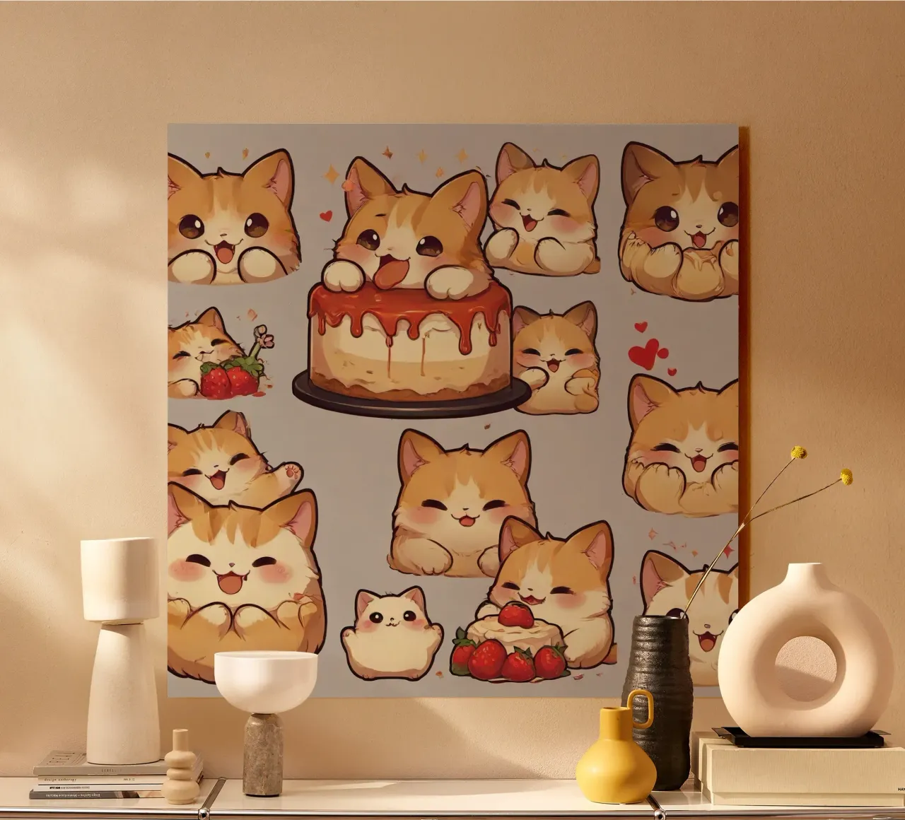 Pane ai gatti e alle fragole alluminio dibond da brockcon Shop